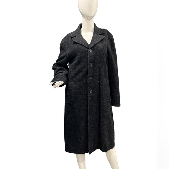 Vintage Grey Wool Blend Coat (Men's Large, Fits Women’s M/L Boyfriend Style) - Picture 3 of 13